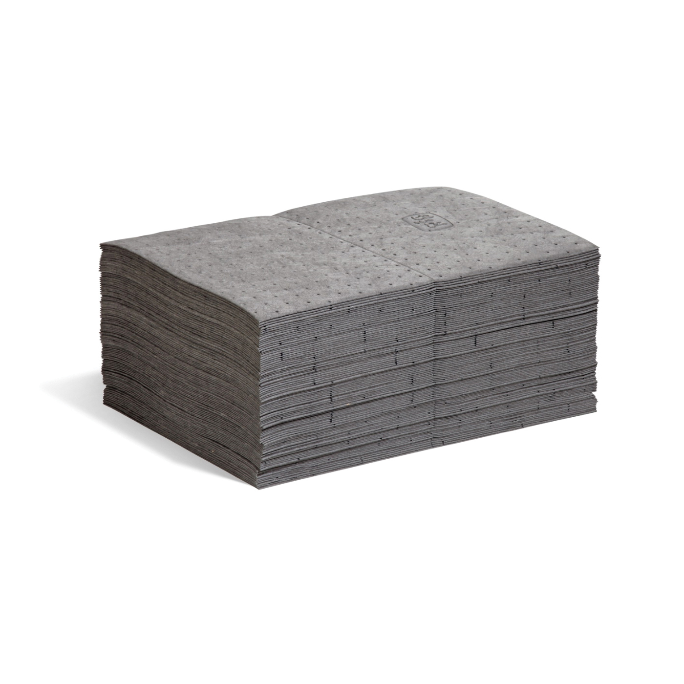 Absorbent Mat Pad, Mediumweight, 20 in Length, 15 in Width, 21.76 oz Absorption Capacity, Fluids Absorbed: Coolants/Oils/Solvents/Water, Polypropylene, Gray