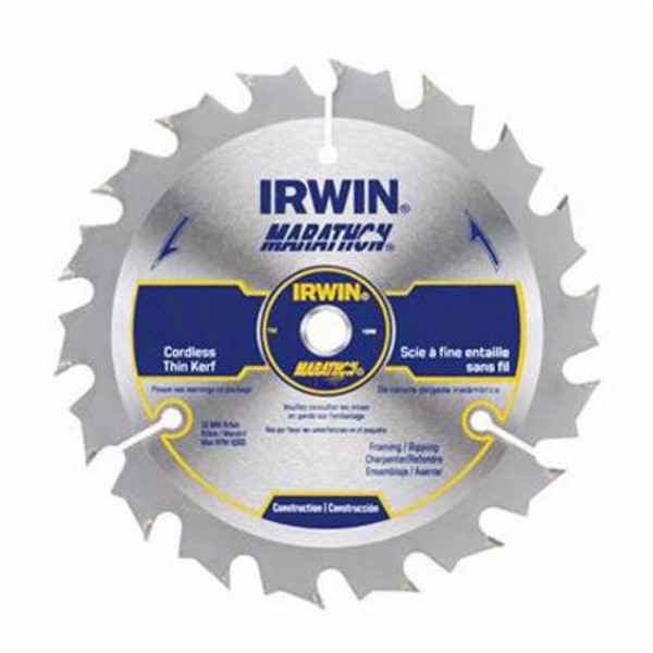 Circular Saw Blade, Cordless, Series: Construction Series, 5-1/2 in Diameter, 10 mm Arbor, ATB Teeth, 24 Teeth, 0.63 in Kerf, Carbide Cutting Edge