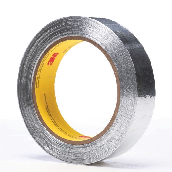 Foil Tape, General Purpose Self-Wound, 55 yd Length, 1 Inch Width, 3.25 mil Thickness, Silver, Acrylic Adhesive, Aluminum Foil Backing, 40 in-oz Adhesion Strength, 10 in-lb Tensile Strength, 300 °F Maximum Operating, -30 °F Minimum Operating