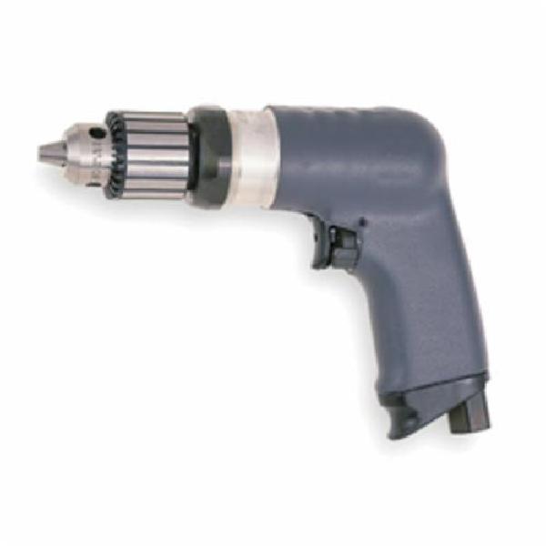 Air Drill, Tool/Kit: Bare Tool, Series: 5 Series, 3/8 in Chuck, Keyed Chuck, 2000 RPM, 0.4 HP, 17 cfm, 90 PSI Air, 1/4 in NPT in NPT Air Inlet, Trigger Throttle, 1/4 in Minimum Hose Size, Skinsulate Housing, Pistol Grip, 75 dBA, Reversible: Yes, 6-1/