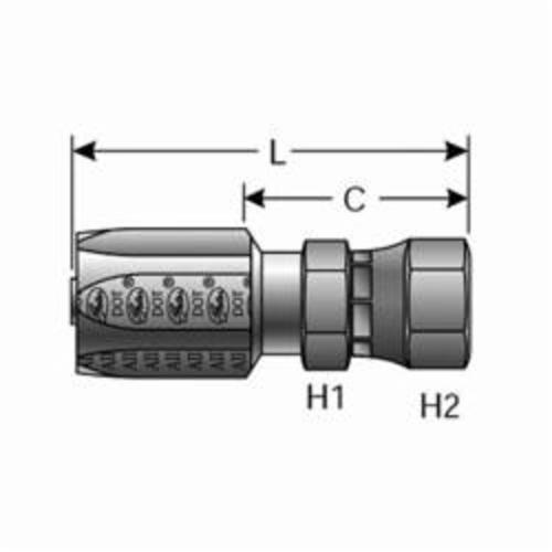 Hydraulic Coupling, Field Attachable, Series: G35, 3/16 in x 7/16-20 Nominal, Hose x Dual Seat JIC 37°/SAE Female Flare Swivel, 1/2 in Stem, 9/16 in Nut Hex, 1.82 in Length, Steel, Domestic