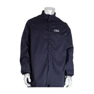 Arc and Flame Resistant Jacket, Series: 9100-21721, Unisex, 4XL, Navy, Westex® Ultrasoft® 88% Cotton 12% High Tenacity Nylon, 60 - 62 in Chest, 28 in Length, 7 Oz Fabric Weight, Hook and Loop Closure, 2 Pockets, Resists: Arc and Flame