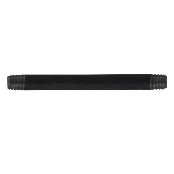 Pipe Nipple, 1/8-27 Nominal, NPT End Style, 8 Inch Length, SCH 40/STD Schedule, 700 psi Pressure, -200 to 150 °F, Welded Method of Manufacture, Steel, Black, Import