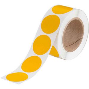 Aisle Marking Dot, Non-Reflective, 2 in Length, 2 in Width, 0.004 in Thickness, B-7569 Vinyl Film, Yellow