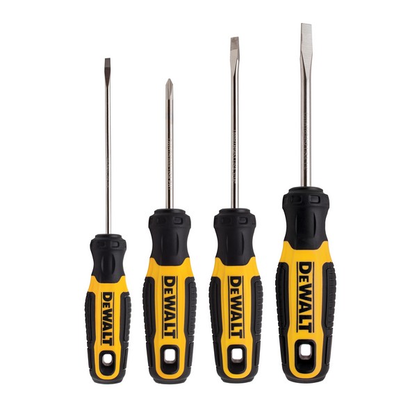 Screwdriver Set, Small, Measurement System: Imperial, 4 Piece, Ergonomic Quad-Lobe Handle, Screwdriver Types Included: Cabinet/Phillips®, Plastic