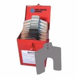 Slotted Shim Kit, Plain, 300 Stainless Steel, 0.001 in Minimum Thickness, 1/8 in Max Thickness, 2 in Width, 2 in Length, 130 Piece