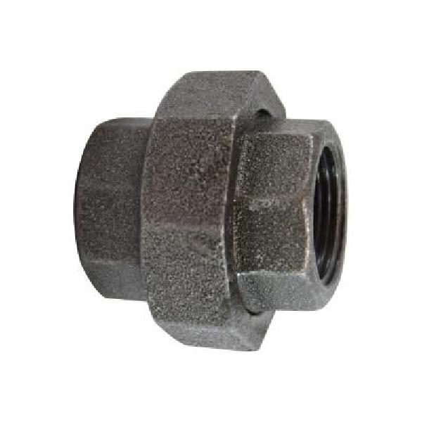 Union, Union Fitting/Connector, 1 Inch Nominal, Thread End Style, 2.06 Inch Length, 300 psi Pressure, Malleable Iron, Black Oxide, Domestic/Import: Import