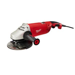 Angle Grinder, Double Insulated Large, Tool/Kit: Kit, 7 in, 9 in Wheel Diameter, 5/8-11 Arbor/Shank, 6000 RPM Speed, 4 HP, 120 VAC/VDC, 15 A, Metal Housing Material, 3-Position/Angled Rear/Ergonomic/Side Handle, Black/Red, 2-Wire 9 ft L Cord, Lock-On