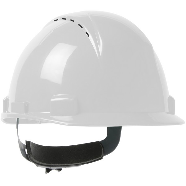 Hard Hat, Cap Style Short Brim Vented, Series: 280-HP1141RSPV, Universal Size, Fits Minimum Hat Size: SZ 6, Fits Maximum Hat Size: SZ 8, White, ABS/Foam Polyethylene/Nylon/Polycarbonate, 4-Point Quick-Release/Textile Suspension, ANSI Electrical Class