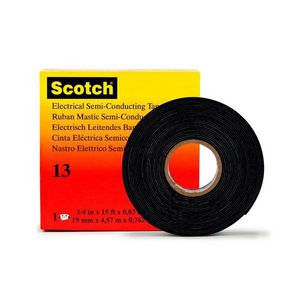 Tape, Electrical Semi-Conducting, 5 yd Length, 0.75 in Width, 3 mil Thickness, Black, Ethylene Propylene Rubber Backing, 35 kV, 200 lb/in Tensile Strength, 266 °F Maximum Operating