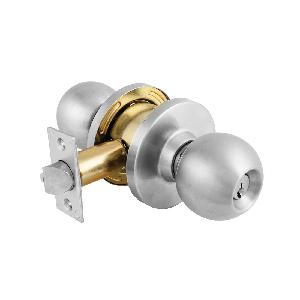 Cylindrical Ball Knob, Commercial Grade, Series: BLC, Lockset Function: Classroom, Ball, Full Lip Square Corner Strike, 2-3/4 x 1-3/4 in Strike Dimension, Grade: 2, 2-3/4 in Backset, 6 Pins, 2 Keys, Alike Keying, Schlage SC4 Keyway, For Door Thickness
