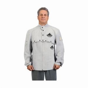 Bib, Gray, Leather, 20 in Length
