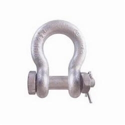 Anchor Shackle, 3.3 ton Load, 1/2 in Size, 5/8 in Pin Diameter, Bolt/Nut/Cotter Pin, 1-7/8 in Inner Length, 1.187 in Inner Width, 0.813 in Opening, 1-3/8 in Eye Outer, Alloy Steel Body, Alloy Steel Pin, Galvanized
