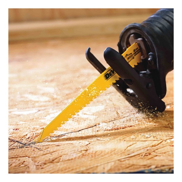 Reciprocating Saw Blade Set, Straight Tapered, 12 Piece, Bi-Metal, Anti-Stick Coated, Yellow, 3/4 in W
