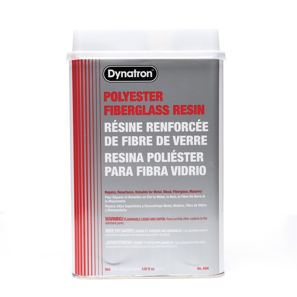 Polyester Fiberglass Resin, 2-Component 2-Part High Quality, 1 gal, Can