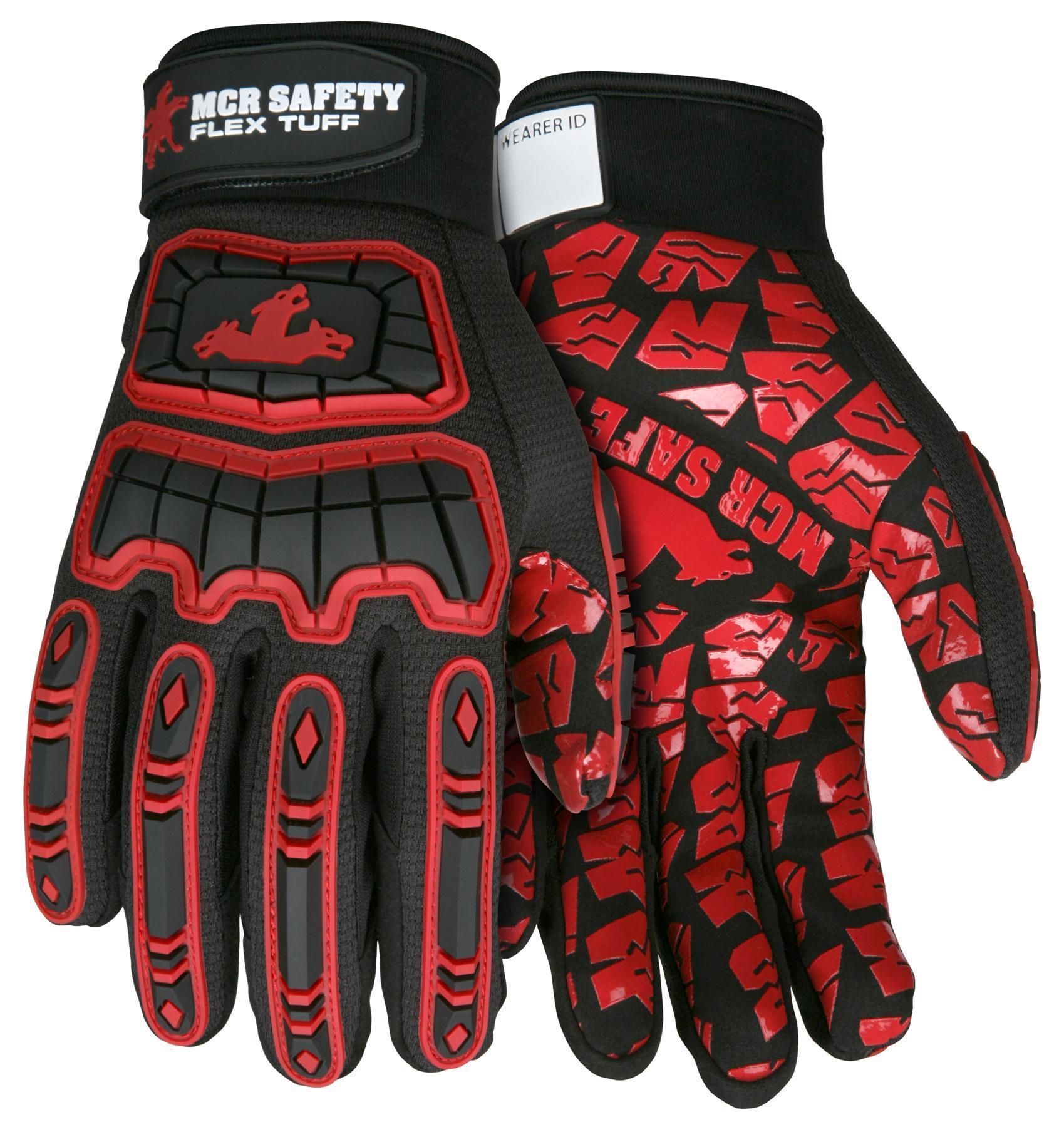 Gloves, Arm Protection, 2XL Size, Split Leather Palm, Black, Standard Finger/Wing Thumb Style, Adjustable Cuff, Silicone Coating, ANSI Heat Level: 2