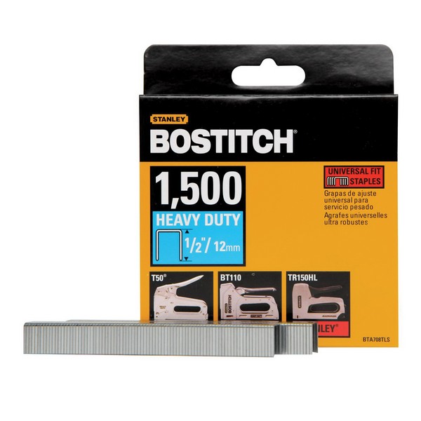 Staple, Heavy Duty, 27/64 Inch Crown Width, 1/2 Inch Leg Length, Chisel Point, Steel, Galvanized