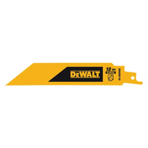 Reciprocating Saw Blade, 6 in Length, 18, Optimized Teeth, Bi-Metal Cutting Edge, Bi-Metal Body, Applicable Materials: Metal and PVC