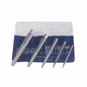Screw Extractor Set, Square Shank, Series: 1829, 5 Piece, Bright