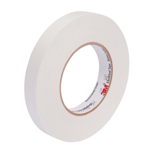 Electrical Tape, Printable, Series: 27 Series, 66 Foot Length, 2 Inch Width, 7 mil Thickness, White, 3 Inch Diameter Core, Rubber Adhesive, Glass Cloth Backing, 30 in-oz Adhesion Strength, 600 V, 500 V/mil Dielectric Strength, 150 in-lb Tensile Strength, 1