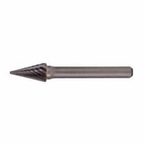 Boring Head Arbor, Series: BM Series, Pointed End, 1/4 in Diameter Head, 1/2 in Length of Cut, 1-7/8 in Overall Length, Cone Head Shape, Single Cut, 1/8 in Shank Diameter, Solid Carbide Head, Bright Head Coating, 22° Included Angle