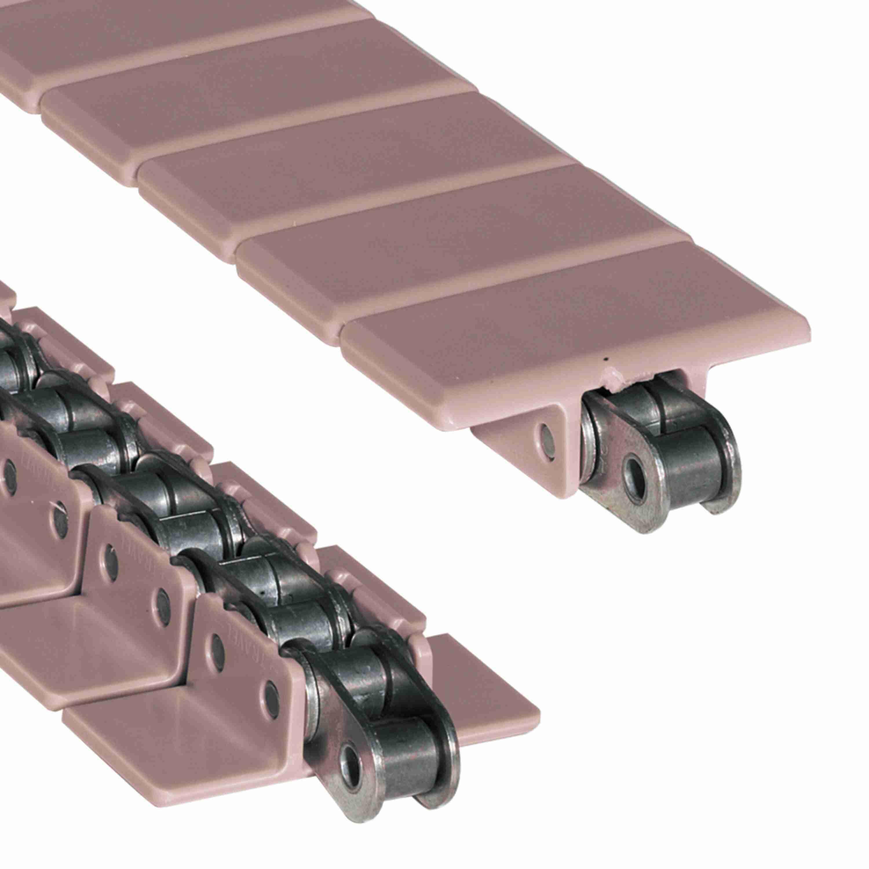 Tabletop Chain, Straight Running, Series: 843, 1 in Pitch, 2 in Plate Width, 10 ft Overall Length, Acetal, Tan