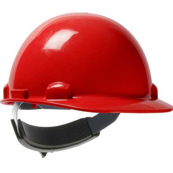 Hard Hat, Cap Style Non-Vented Smooth Dome Standard Brim, Series: 280-HP341SR, Universal Size, Fits Minimum Hat Size: SZ 6, Fits Maximum Hat Size: SZ 8, Red, Foam Polyethylene/Nylon, 4-Point Quick-Release/Textile Suspension, ANSI Electrical Class Rat