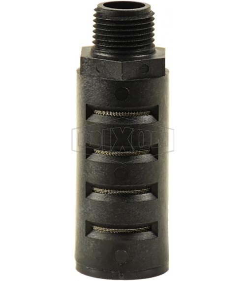 Economy Pneumatic Muffler, Quiet Flow, 1/2 in Port, 150 psi Pressure, 35 to 120 °F, 3-35/64 in Overall Length