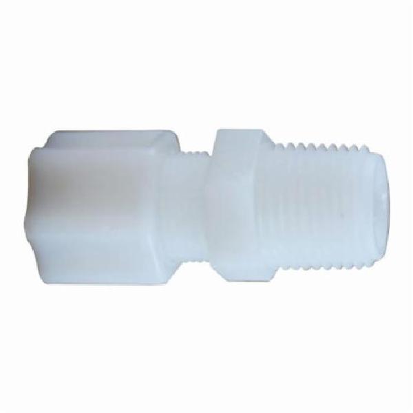 Tube-to-Pipe Connector, Adapter Fitting/Connector, 1/4 Inch Nominal, Compression x MIP End Style, Nylon, White
