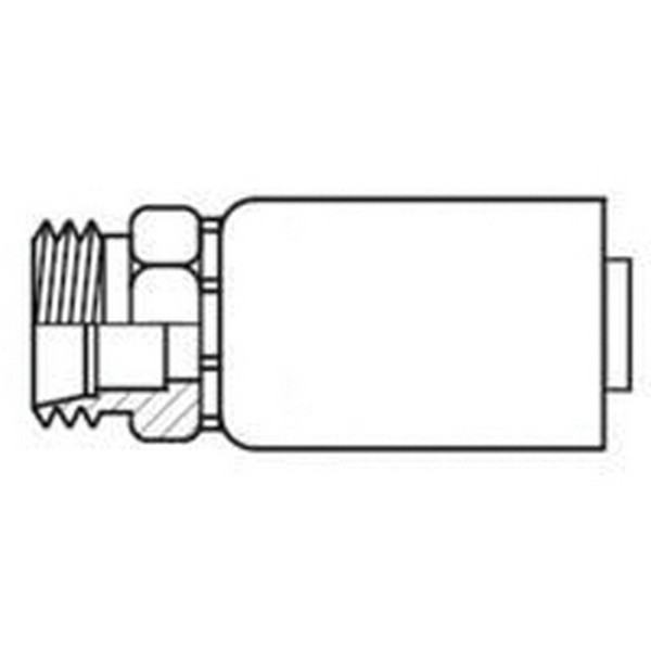 Hydraulic Adapter, 12 mm Tube Size, M12 Thread, 1.85 Inch Overall Length, Steel