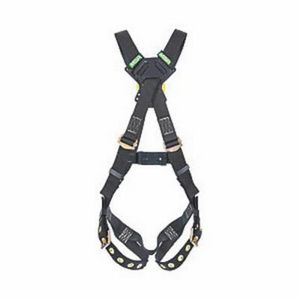 Harness, Arc Flash, Standard Size, 400 lb Load, 5000 lb Tensile Strength, Tongue Leg Strap Buckle, Nylon Strap, Crossover/Full Body Style, Steel Hardware, Black