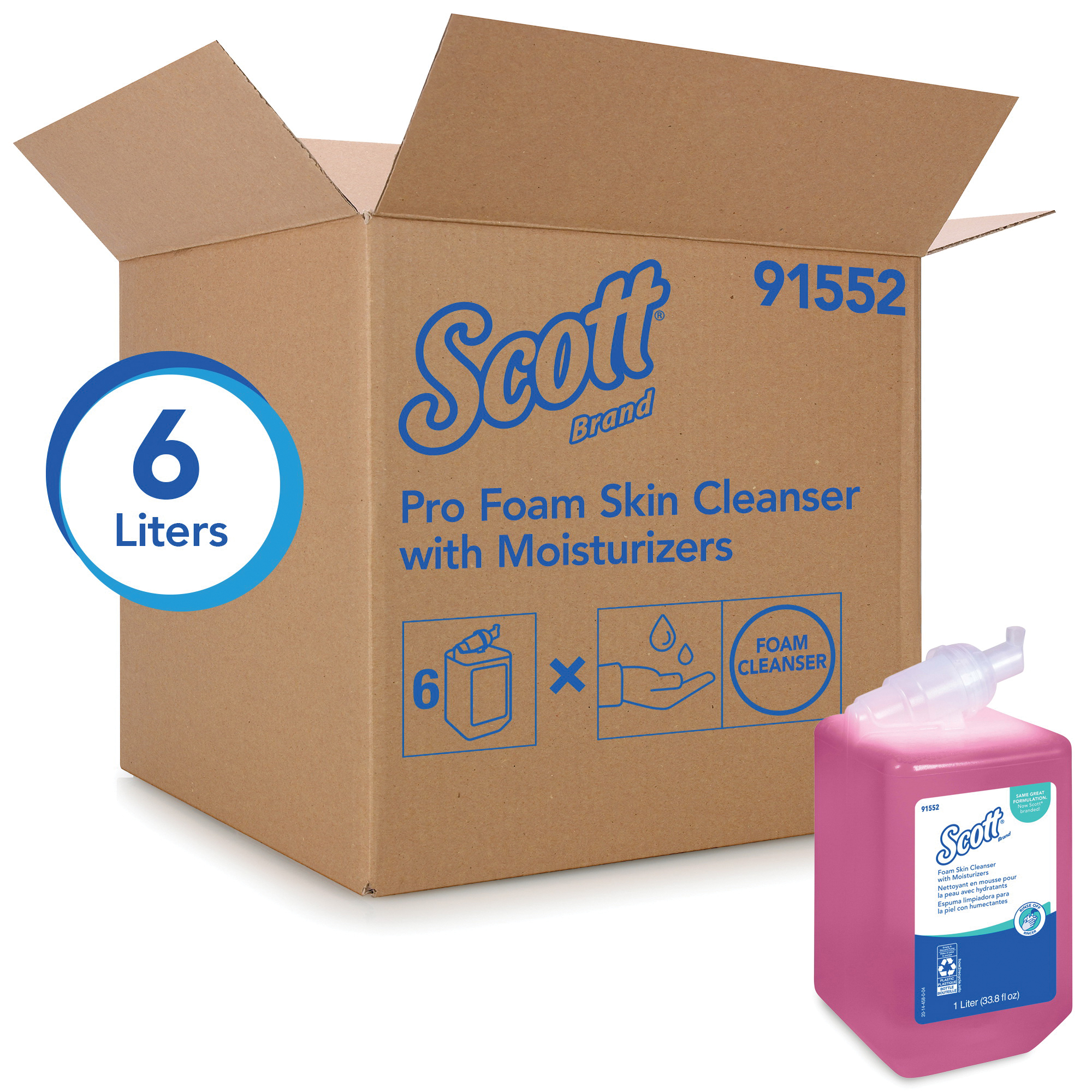Foam Skin Cleanser, General Purpose, 1 L Nominal, Bottle Packing, Liquid Form, Pink, Floral Odor/Scent, Composition: Sodium Laureth sulfate, Cocamidopropyl Betaine, Propylene Glycol, 5 to 6 pH