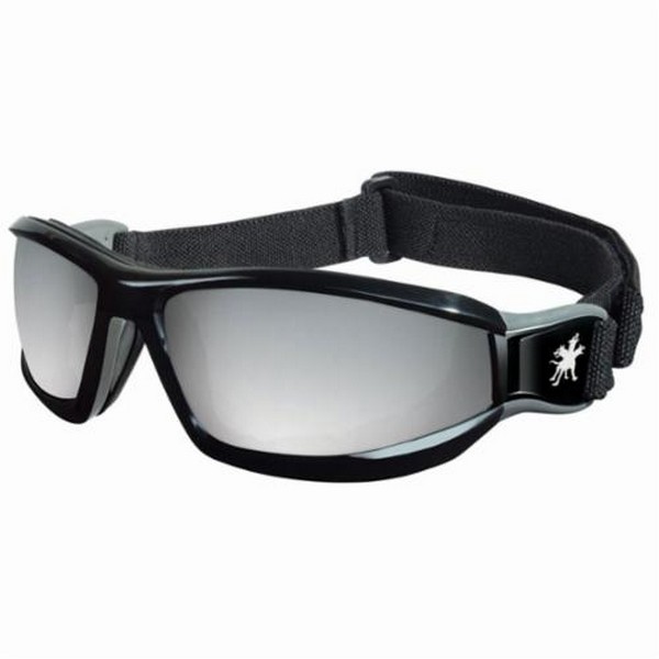 Protective Goggles, Indirect Vented Scratch Resistant, Series: Reaper®, Universal, Anti-Fog Lens Coating, Silver Mirror Lens, Black Frame, Polycarbonate Frame, Polycarbonate Lens, Elastic Strap, Specifications Met: ANSI Z87+, 99.9 % UV Protection