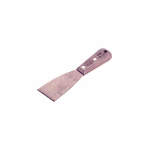 Putty and Hand Scraper Knife, Corrosion Resistant Non-Sparking Non-Magnetic, Stiff Blade, Beryllium Copper Blade, 4 in Blade Length, 2 in Blade Width, Tapered Handle, Wood Handle, Natural