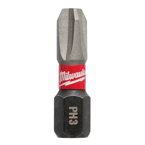 Impact Insert Bit, #3 Point, Phillips® Point, 1/4 in Drive/Shank, Hex Shank, Steel