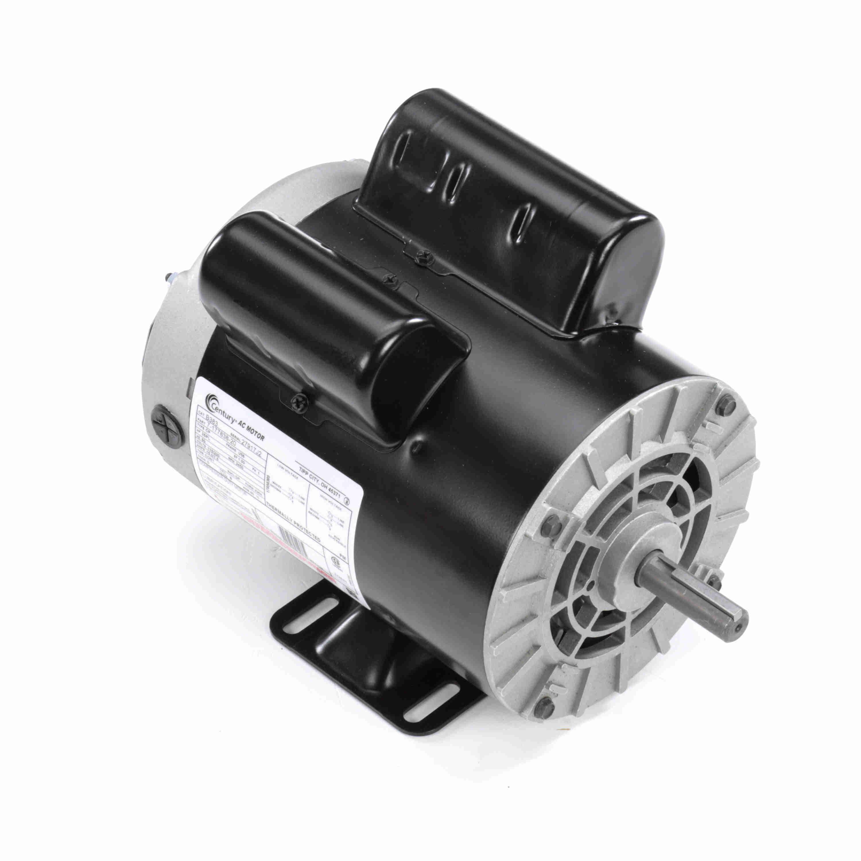 Air Compressor Motor, 3| HP, 115/230 V, 15.0/7.5 A, 60 Hz Frequency, 1 Phase, 3450 RPM Speed, 1 Speed, DPG Enclosure, U56 Frame, 0.625 in Dia x 1.94 in L Shaft, Clockwise Rotation, Rigid Base Mounting, 40 °C, Rolled Steel