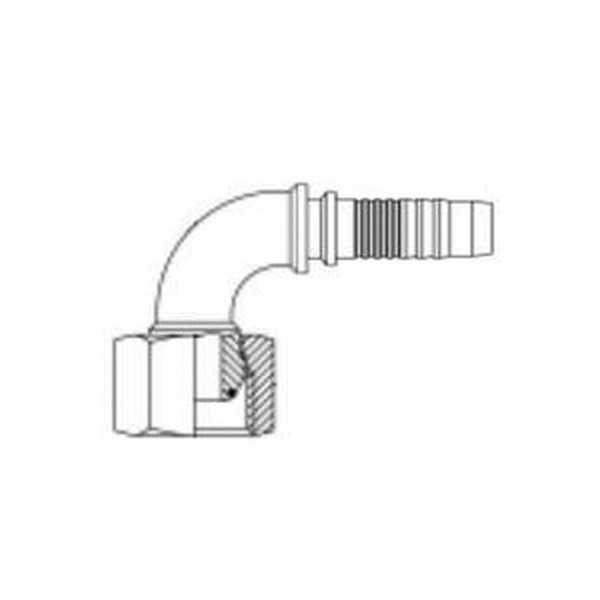 Swivel Elbow, 2-Piece Stem Non-Skive, 3/8-19 Nominal, Female BSPP End Style, 90 deg Angle, 22 mm Hex, 2.43 in Length