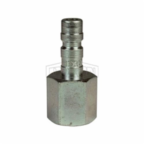 Female Quick Disconnect Pneumatic Plug, High Pressure, Series: A Series, 1/4-18 Nominal, Quick Disconnect Plug x NPTF End Style, 11/16 Inch Hex, 1.56 Inch Length, 1000 psi Pressure, 70 °F, Steel, 0.79 Inch Outside Diameter