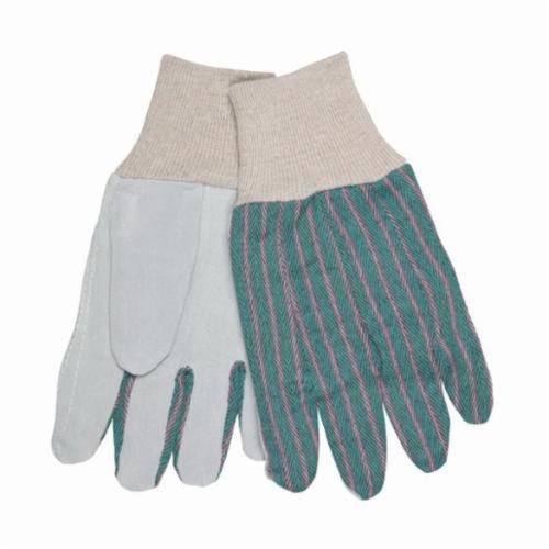 General Purpose Gloves, Economy Grade, Leather Palm Glove, S, Cowhide Leather Palm, Cowhide Leather, Gray, Clute Pattern/Standard Finger/Straight Thumb, Fleece, Knit Wrist Cuff, Uncoated, 9.35 in Length, Resists: Abrasion