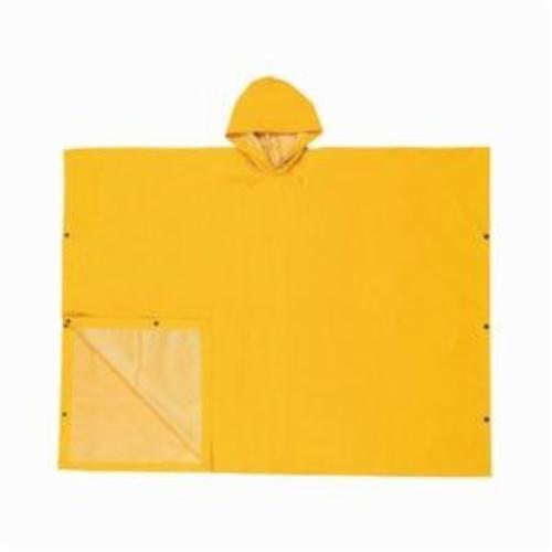 Poncho, Series: Schooner II, Universal, 40 in Length, Yellow, 0.35 mm PVC/Polyester, 80 in Chest, Snap Front/Take-Up Snap Side Closure