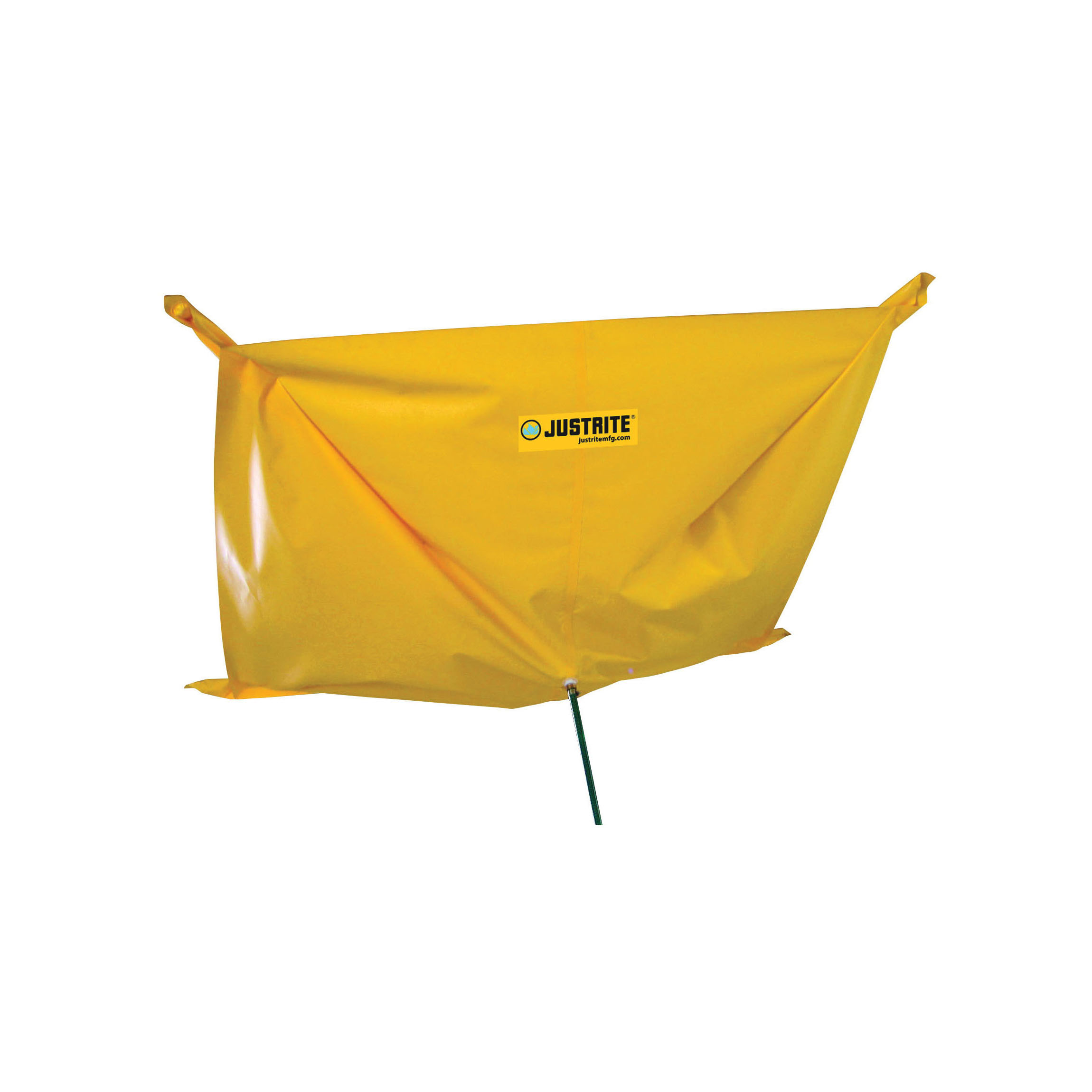 Leak Diverter, 5 ft Length, 5 ft Width, PVC Coated Fabric, Yellow, Ceiling Mount