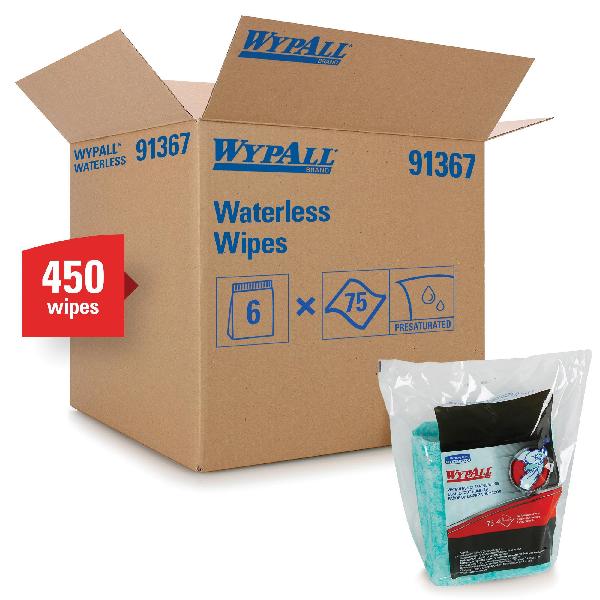Cleaning Wipes Refill, Pre-Saturated Waterless, 12 x 9-1/2 in Size, 75 Sheets Capacity, Green, Citrus/Orange Odor/Scent