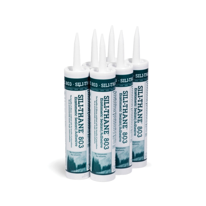 Permanent Sealant, Series: Sili-Thane™ 803, Cartridge Container, 10.3 fl-oz Container, Polyether Base, 24 hr Drying, 7 days Curing, White