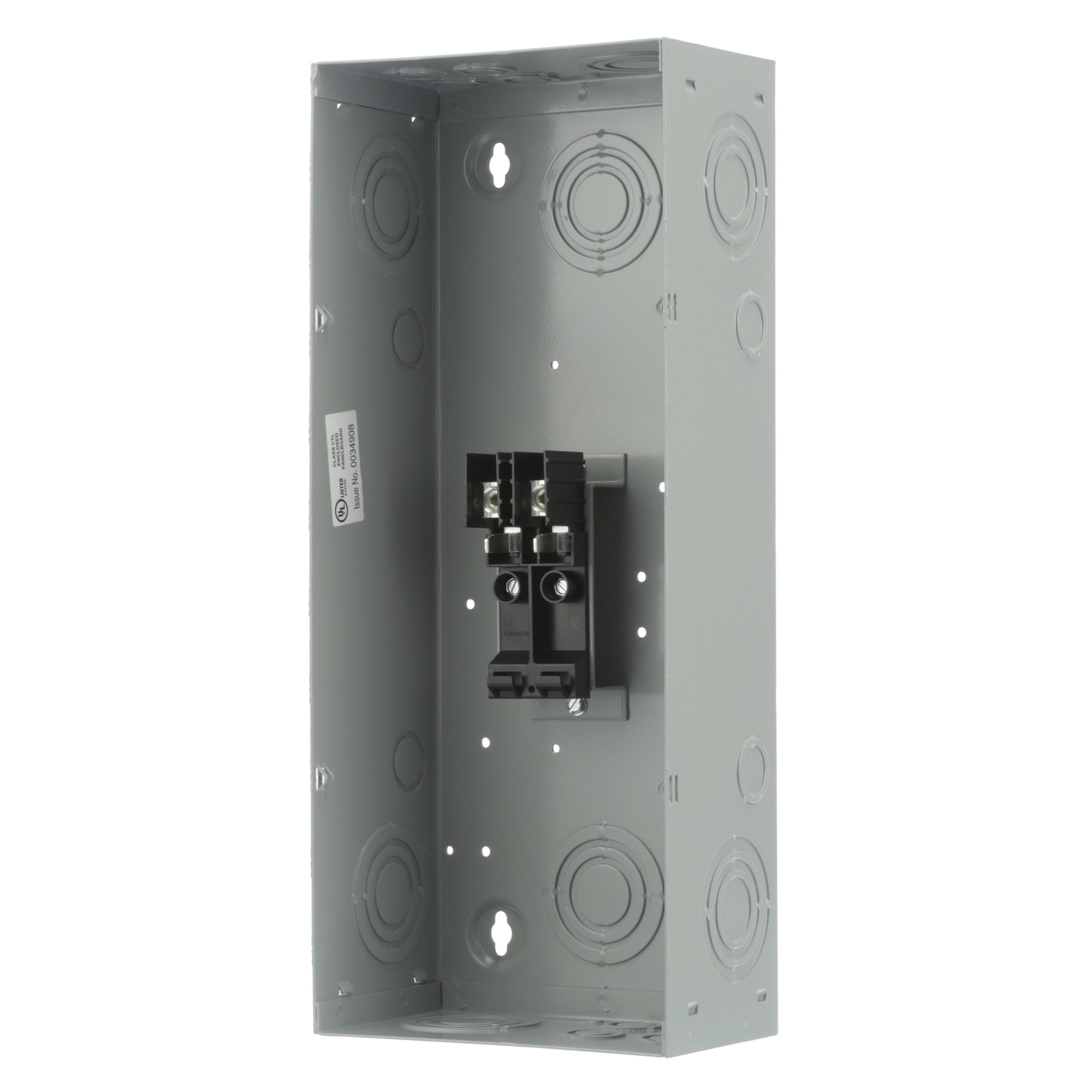 Circuit Breaker Loadcenter, Series: EQ Series, 120/240 V AC, 125 A, 100 kA Interrupt, 4 Circuits, QP/QPH/HQP Breaker, 3-Wire Wiring Configuration, 125 A Bus Rating, 2 Spaces, Flush Mount, NEMA 1, 17-1/8 in H x 7-1/8 in W x 4-1/4 in D