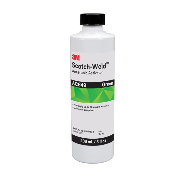 Anaerobic Activator, 1-Part, Bottle Container, 8 oz Container, <lt/>5 min Setting, 24 hr Curing, Green