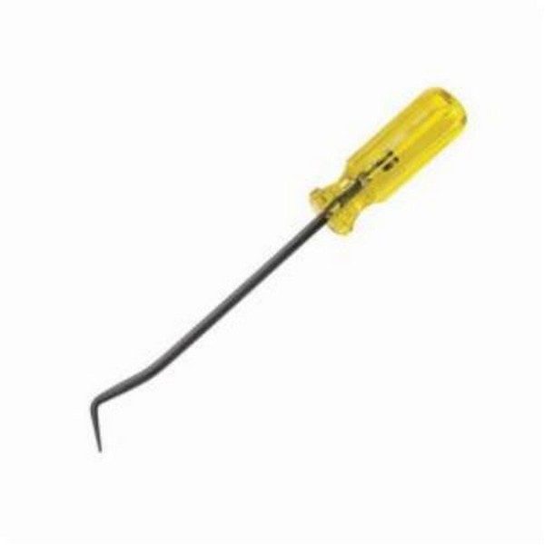 Hook Pick, Standard, 45˚ Tip, High Alloy Steel Tip, Black Oxide Tip, 4-Sided Handle, Acetate Handle, 7 in Shank Length, 1/4 in Shank Width, 10-7/8 in Overall Length, High Alloy Steel