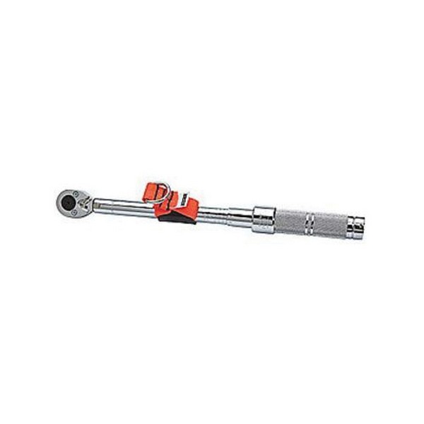 Micrometer Torque Wrench, Tether Ready, 1/2 in Drive, 50 to 250 ft-lb Torque, Ratcheting Head, Graduations: 1 ft-lb, 27-1/8 in Overall Length, CW/CCW Rotation, +/-3% CW, +/-6% CCW Accuracy, Audible Click Indicator, Knurled Grip Handle, Specifications
