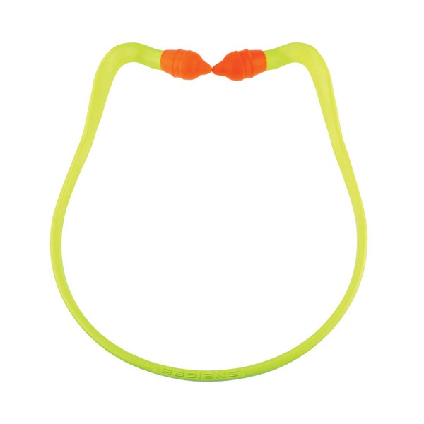 Ear Plug, Banded Design, 25 dB Noise Reduction, Pod Shape, Regular Size, Orange Plug, Polyurethane Foam Plug, Yellow Cord, Specifications Met: ANSI S3.19-1974, Disposable/Reusable: Reusable