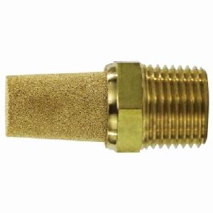 Muffler, 1/8 Inch Size, 300 psi Pressure, 35 to 300 °F, Brass Body/Sintered Bronze Element, Import