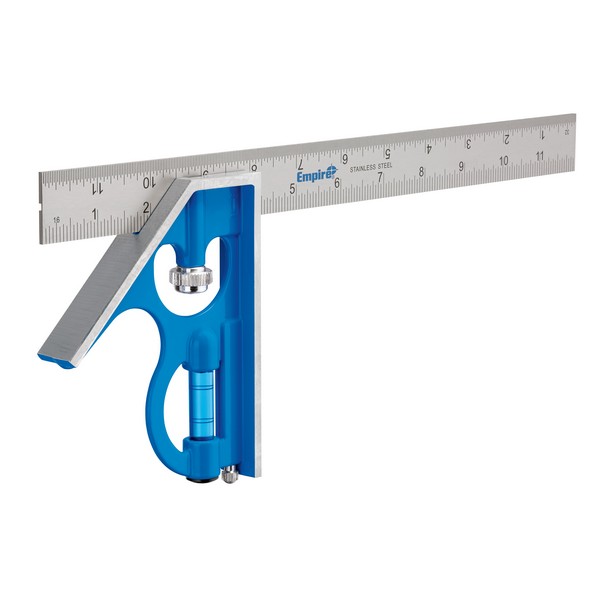 Combination Square, Fast Adjustment Professional, 12 in L Size, Graduations: 1/32 in, 45 deg Measuring Angle, Measuring System: SAE, 12 in Tongue, 5-1/4 in Width, Stainless Steel, Silver